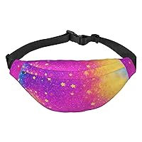 Colorful Starlight Print Waist Bag For Women And Men Fashion Large Fanny Pack With Adjustable Strap For Sports Running
