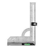 7 Inch 12 Inch Alloy Angle Protractor Ruler Multi Angle Positioning Tool Woodworking Line Ruler Measuring Gauge Ruler for Quilting Inches Metal Woodwork Sewing 90 Degrees Angle Tool