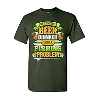 Beer Drinker with A Fishing Problem Fish Animal Funny DT Adult T-Shirt Tee