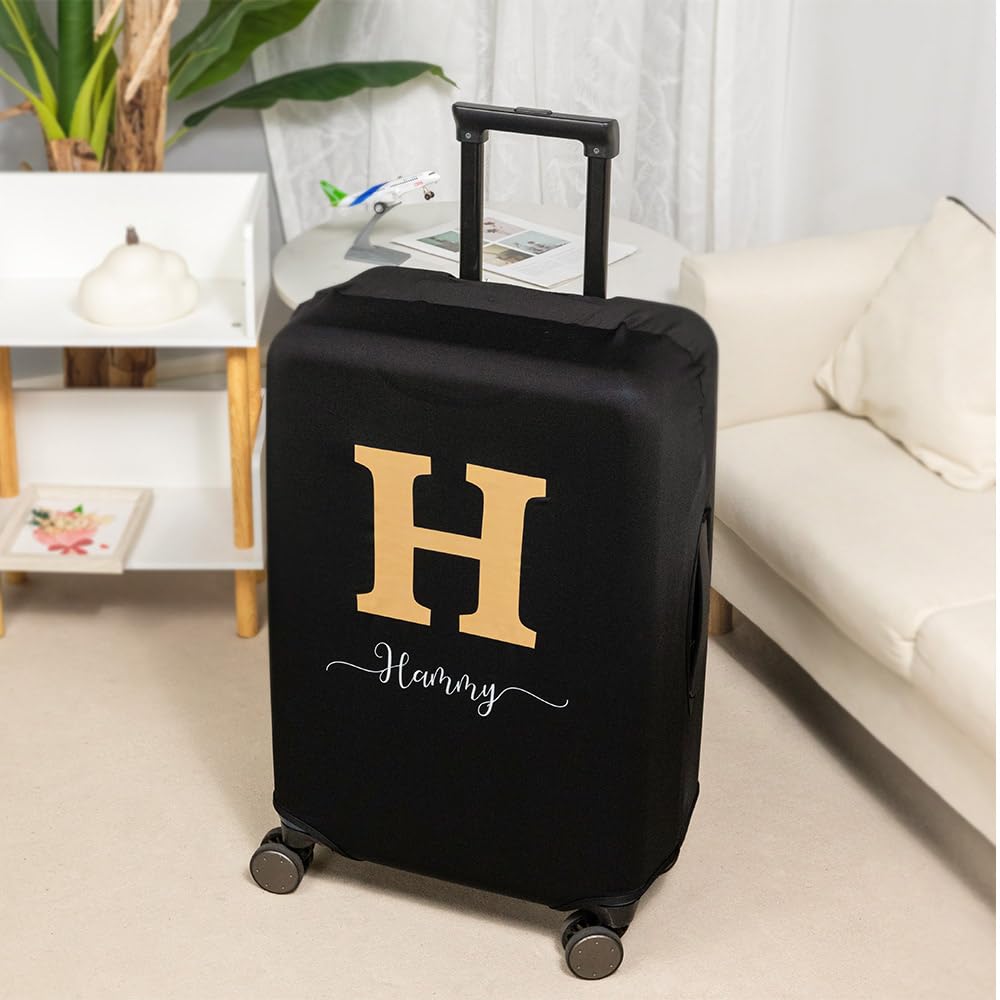 callie Personalize Suitcase Cover with Initial Name, Custom Scratch-Resistant Luggage Cover for Women Men, Elastic Fit for 18-32 Inch Suitcases, Ideal Gift for Travelers