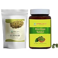 Gurmar Tea Powder And Moringa Tablet Shigru Pack of 2 Combo