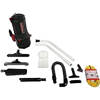 Cen-Tec Systems 98845-AZ HEPA Commercial Backpack Vacuum with Attachment Set, 4 Qt, Black