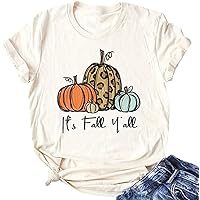 Halloween Thanksgiving Pumpkin Shirts Women Fall T-Shirts Cute Autumn Graphic Tees Tops