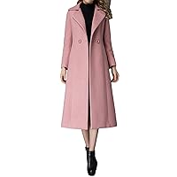 PENER Women's Winter suit collar Wool Coat cashmere coat Long Trench Coat Woolen coat