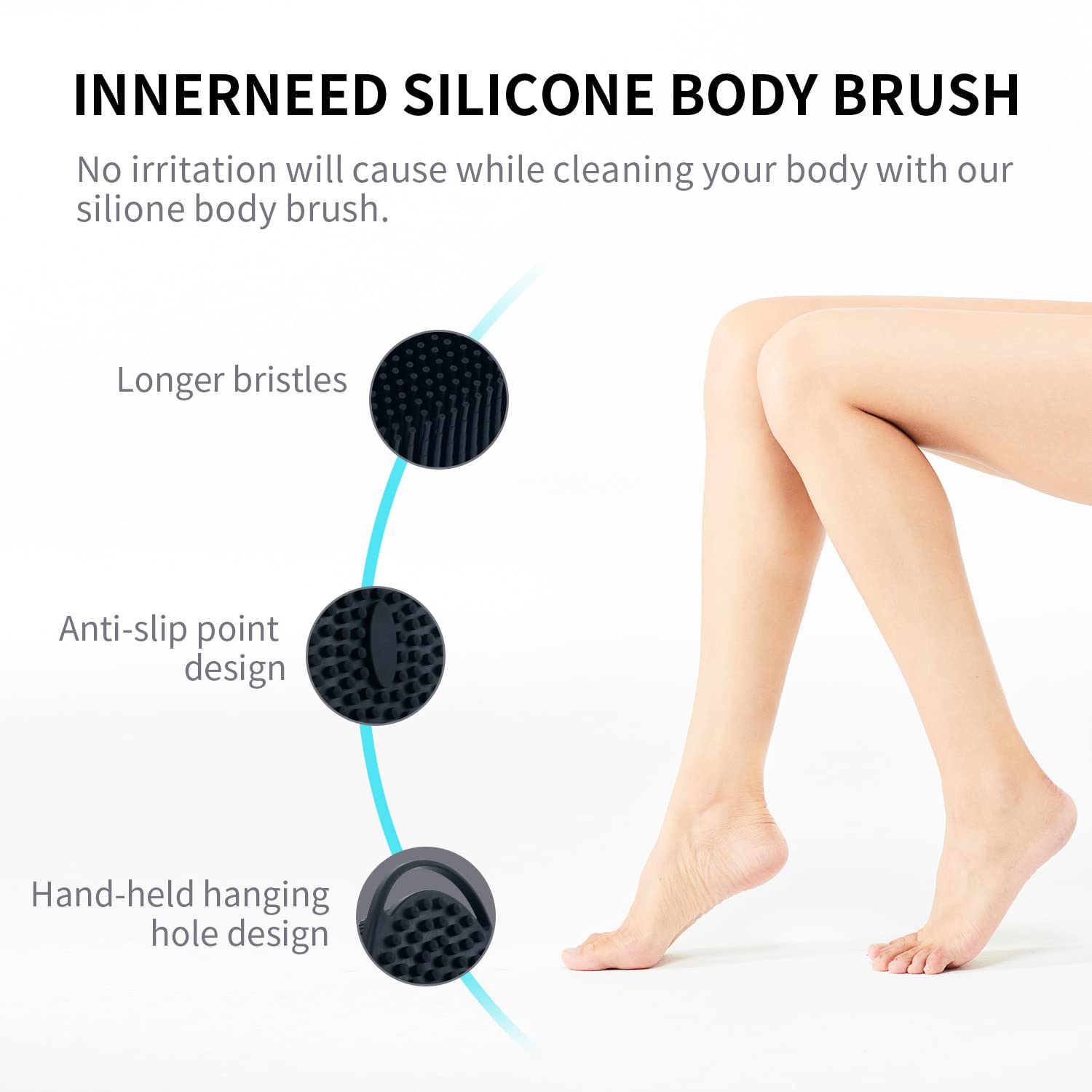 Silicone Body Scrubber, Silicone Loofah, Body Wash Scrubber, Body Scrub Brush, Body Scrubbers for Use in Shower, Silicone Loofah Body Scrubber, Exfoliating Body Scrubber Mens Women, Gifts for Men Dad
