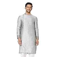 In-Sattva Men's Banded Collar with Side Button Placket Maharaja Kurta Tunic