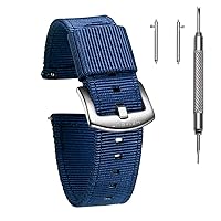 Quick Release Watch Bands - Choice of Color, Width (18mm, 20mm, 22mm or 24mm) - Watch Straps, Quality Nylon Strap and Heavy Duty Brushed Buckle