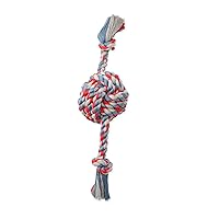 Flossy Chews Color Monkey Fist Ball with Rope Ends, Large, 18-Inch, multi (20096F)