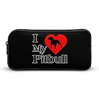 I Heart My Pit Bull Dog High Capacity Pencil Pen Case Portable Pencil Bag Cute Storage Pouch