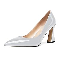 Womens Sexy Wedding Pointed Toe Slip On Patent Spool High Heel Pumps Shoes 3.3 Inch