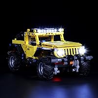 cooldac LED Light Kit for Lego Jeep Wrangler Car,Decoration Lighting for Lego 42122-follow