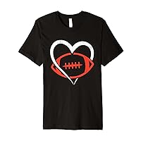 Football Heart Valentines Day Cute Sports Lover Players Premium T-Shirt