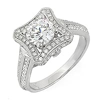 2.43ct GIA Certified Round Diamond Halo Engagement Ring in Platinum