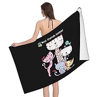 Cute Bunch of Cats are Good Friends Bath Towels 32 X 52 Inches Quick Drying Soft Large Absorbent Towels for Bathroom Gym Pool Spa