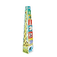 Kidoozie Stack N' Learn Cubes - Build a 30 Inch Giraffe with These Colorful Learning Cubes for Ages 2+ - Stack, Nest, Sort, & Learn Your ABCs & 123s!