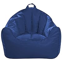 Structured Comfy Seat for Playrooms and Bedrooms, Large Bean Bag Chair, Malibu Lounge, Navy