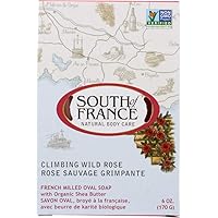 South Of France Climbing Wild Rose French Milled Oval Bar Soap With Organic Shea Butter, 6 Oz
