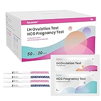 femometer 50 Ovulation Test Strips and 20 Pregnancy Test Strips, Over 99% Accurate & Easy to Use, Red, female