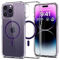 Spigen Ultra Hybrid (MagFit) [Anti-Yellowing Technology] Designed for iPhone 14 Pro Max Case (2022) - Deep Purple
