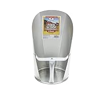 Little Giant Galvanized Feed Scoop (6 Quart) Heavy Duty Durable Stackable Feed Scoop with Enclosed Handle (Item No. 9206)