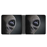 Alien Looking at The Earth Money Clip Wallet Card Holder With Cash Bill Pocket and 8 Credit Card Pockets