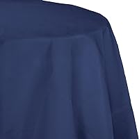 Club Pack of 12 Navy Blue Disposable Tissue and Poly Octy-Round Picnic Party Table Covers 82