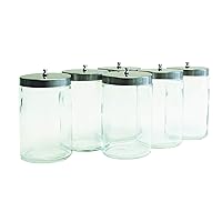 Grafco Unlabeled Flint Glass Sundry Jar with Cover - Transparent Supply Container with Aluminum Lid, 7