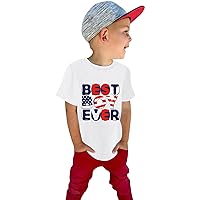 Boys Size 14 Boys Girls Short Sleeve Cartoon Letter Prints T Shirt Tops Boys Sweatshirt