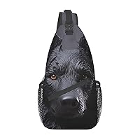 black german shepherd Crossbody Sling Backpack Sling Bag for Women Hiking Daypack Chest Bag Shoulder Bag