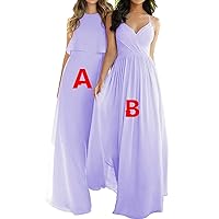 A Line Chiffon Empire Bridesmaid Dresses Open Back Formal Prom Evening Gowns
