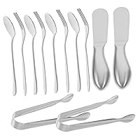 BESTOYARD 1 Set Cutlery Spoon Set Stainless Steel Forks Gold Serving Spoons Mini Tools Appetizer Forks Butter Cutter Cheese Spreader Knives Cheese Cutter Forks and Mini Serving Tongs Syrup