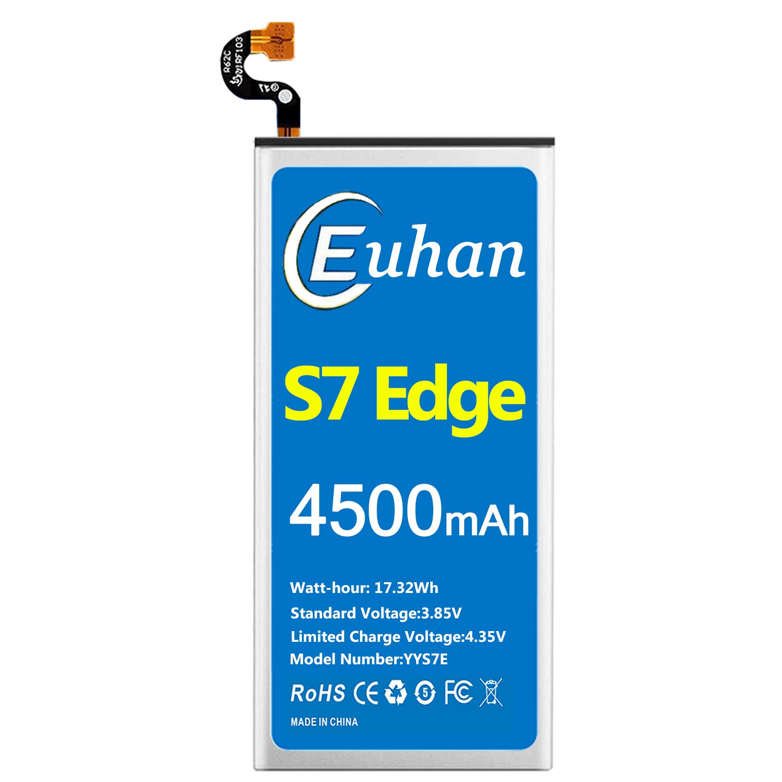 Galaxy S7 Edge Battery, [Upgraded] Euhan 4500mAh Li-Polymer EB-BG935ABE Replacement Battery for Samsung Galaxy S7 Edge SM-G935 G935V, G935T,G935A,G935P with Repair Tools Kit [24 Month Service]