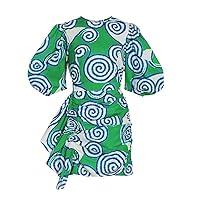 Rhode Women's Pia Green Lagoon Cotton Short Dress