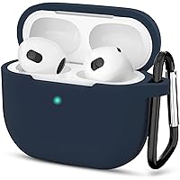 ATUAT AirPods 3 Case, Protective Silicone Cover for AirPods 3rd Generation Case 2021, Wireless Charging - Dark Blue