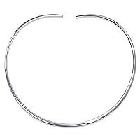 Bling Jewelry Classic Simple Plain Flat Slider Contoured Collar Curved Choker Necklace For Women Polished.925 Silver Sterling Add Pendant 2,3,8MM