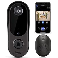 Doorbell Camera Wireless WiFi Video Doorbell with Chime, Two-Way Audio, HD Security Camera,Real-Time Video for iOS & Android Phone,720P (T3)