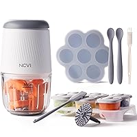 NCVI Puree Baby Food Processor Glass Set, Mini Infant Food Maker Blender Machine with 8 Blades and Grinding Disc, Small Blender for Baby Food Including Food Containers, Silicone Tray and Tableware