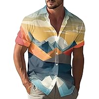 Mens Casual Shirts Short Sleeve Button Down Shirts Fashion Summer Beach Shirt Lightweight Hawaiian Tshirt Blouse