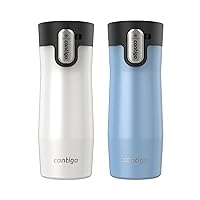 Contigo® AUTOSEAL® West Loop Vacuum-Insulated Stainless Steel Travel Mug with Easy-Clean Lid, 16 oz, 2-Pack