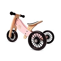 Kinderfeets New, Kids Tiny Tot Plus Balance Bike, Adjustable Seat, Puncture Proof Tires, Pedal-Free Training Bicycle for Children and Toddlers Ages 18 Months and up (Rose)