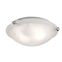 Trans Globe Imports 58600 BN Transitional Two Light Flushmount from Constellation Collection in Pewter, Nickel, Silver Finish, 12.00 inches