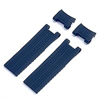 22x20mm Diver and Marine Waterproof Soft Silicone Rubber Watchband Wrist Watch Band Belt for Ulysse Nardin Strap Folding Buckle (Color : Blue, Size : 22MM)