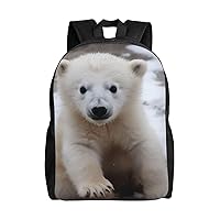 Polar Bear Laptop Backpack Water Resistant Travel Backpack Business Work Bag Computer Bag For Women Men