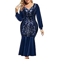 Women Sexy Fall Long Sleeves Round Neck Irregular Lace Loose Dress Plus Size Maxi Dress Db Moon Dress with Pockets