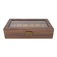 Pilipane Wooden Case Watch Display Box with Valet Drawer and Mens Jewelry Organizer Watch Holder Display Case with Drawer,12 Slots Watch Box Case,PU Leather Watch Storage Boxes