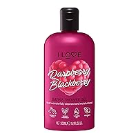 Raspberry and Blackberry Bath and Shower Cream - Hydrating Body Wash and Bubble Bath - With Natural Fruit Extracts and Provitamin B5-16.9 oz