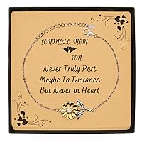 Seminole Mom Gifts from Son, Sunflower Bracelet Necklace, Seminole Mom and Son Never Truly Part Maybe in Distance But Never in Heart, for Seminole Mom, Meaningful