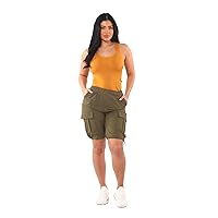 ShoSho Womens Buttery Lounge Shorts with Drawstrings and Side Cargo Pockets