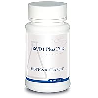 Biotics Research B6 B1 Plus Zinc Supplies Active Forms of B Vitamins. 5mg of Highly bioavailable Form of zinc. Aids in Activity of Over 300 Different zinc Dependent enzymes 90 Caps