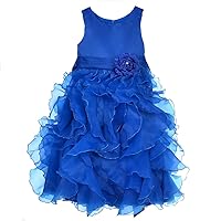 Dressy Daisy Girls Wedding Flower Girl Wave Ruffle Dress Pageant Gown Fancy Party Outfit for Special Occasion